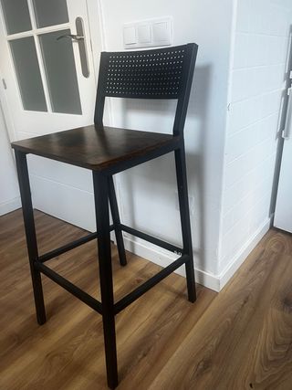 Taburete de bar metal y madera(2 unidades)