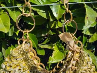 Borsa a mano oro e gialla