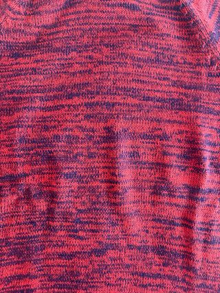 Jersey de punto multicolor rojo y azul