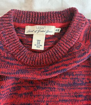 Jersey de punto multicolor rojo y azul