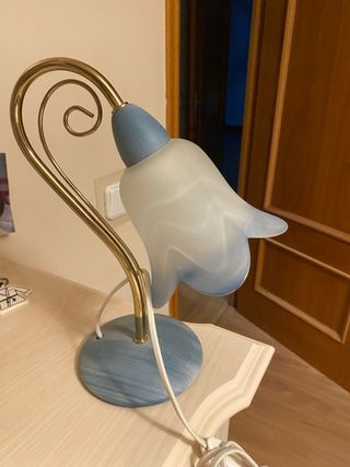 Juego 2 Lámparas Mesa/Techo Cristal y Metal