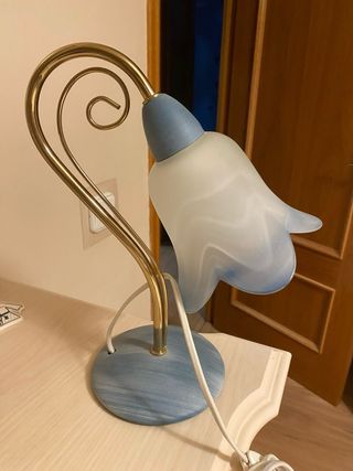 Juego 2 Lámparas Mesa/Techo Cristal y Metal