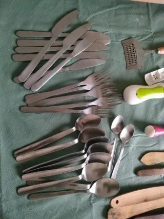 Lote menaje cocina madera y metal