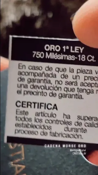 Cadena Morse Oro 18 Ct