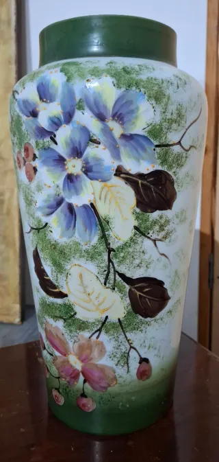Vaso Antico Fiorito Opaline H33cm