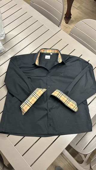 Camicia Burberry Uomo Nera con Check
