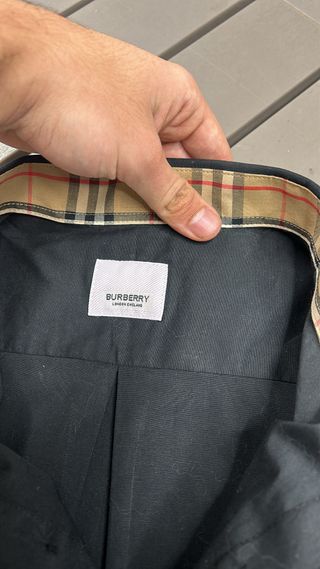 Camicia Burberry Uomo Nera con Check