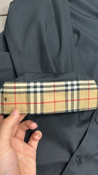 Camicia Burberry Uomo Nera con Check