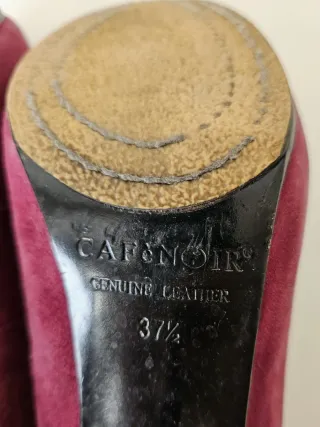 Scarpe décolleté donna bordeaux in pelle, tg 37,5