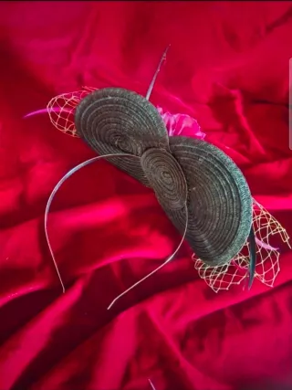 Tocado Pamela Flor Rosa