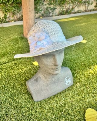 Sombrero de niña blanco/azul para playa