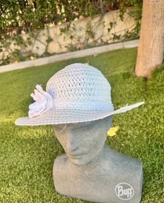 Sombrero de niña blanco/azul para playa