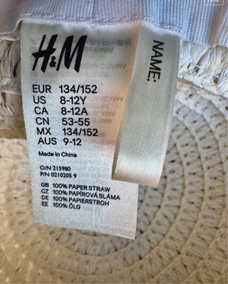 Sombrero de niña blanco/azul para playa