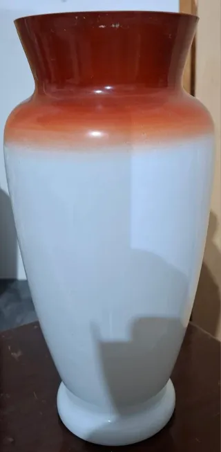 Vaso antico opaline floreale H 32 cm