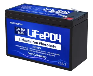 Batería ECO-WORTHY 12V 8Ah LiFePO4