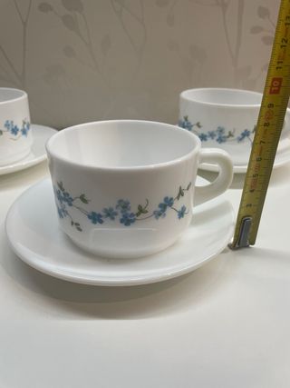 3 Tazas Arcopal Verónica Flores Azules