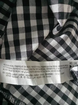 Camisola cuadros algodón, talla L muy grande