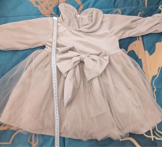 Vestitino bimba con fiocco e tulle 9/12 mesi