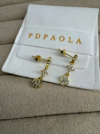Pendientes PDPAOLA plata y baño de oro Circonitas
