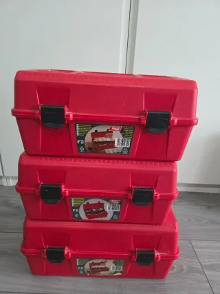 Caja herramientas roja con organizador