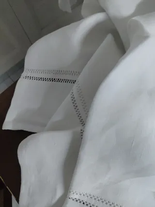 3 federe ricamate a mano lino cotone