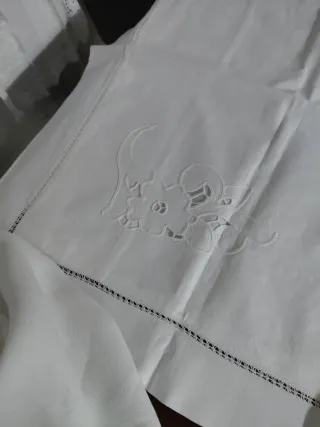 3 federe ricamate a mano lino cotone