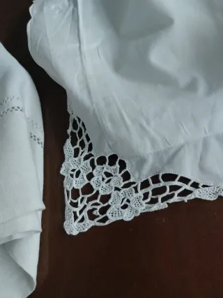 3 federe ricamate a mano lino cotone