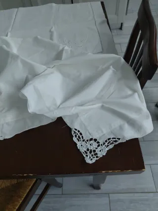 3 federe ricamate a mano lino cotone