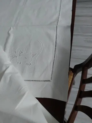 3 federe ricamate a mano lino cotone