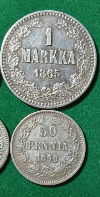 4 Monedas Plata Finlandia 1865-1898