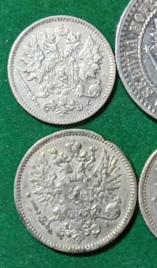 4 Monedas Plata Finlandia 1865-1898