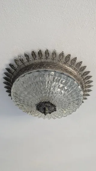 Lámpara de techo cristal y metal