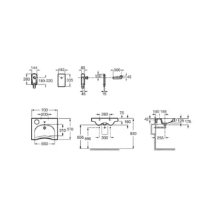 Lavabo Roca Meridian Suspendido 70x57cm