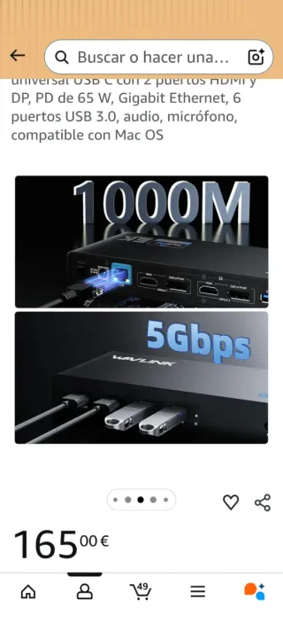 Estación de acoplamiento WAVLINK USB-C