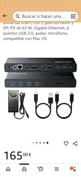 Estación de acoplamiento WAVLINK USB-C