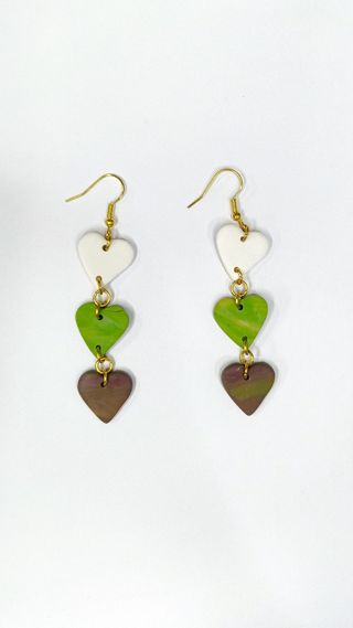 Pendientes Corazones Colgantes Custom tonos tierra