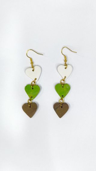 Pendientes Corazones Colgantes Custom tonos tierra
