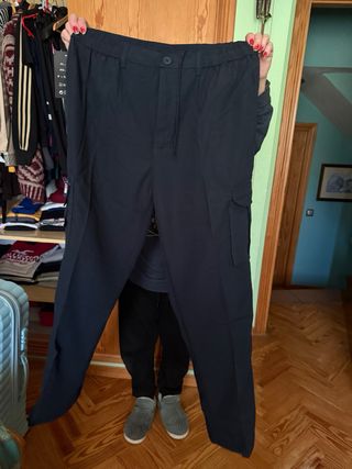 Pantalón cargo negro hombre XXL