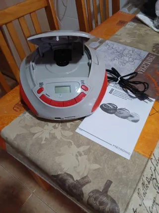 Radio CD Portátil Metronic Gris/Rojo