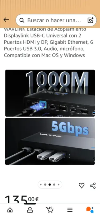 Estación Acoplamiento WAVLINK USB-C Displaylink