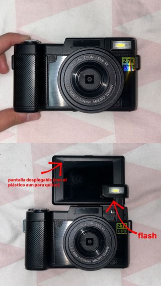Cámara Digital con pantalla abatible
