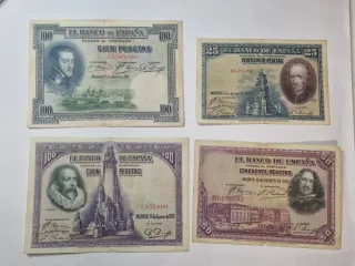 LOTE BILLETES PESETAS 1925 1928 #2