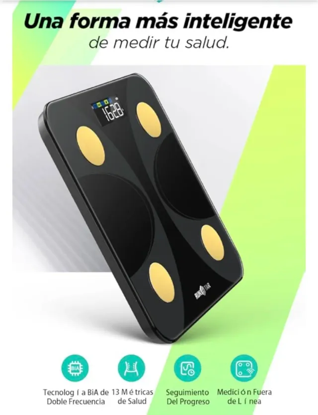 Báscula Inteligente RUN STAR Negra y Dorada