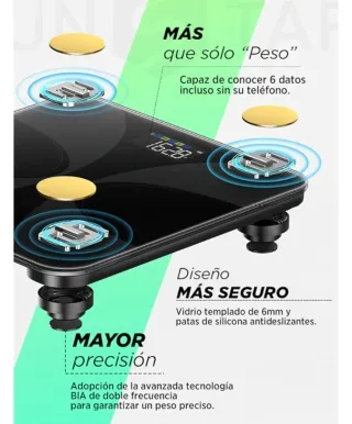 Báscula Inteligente RUN STAR Negra y Dorada