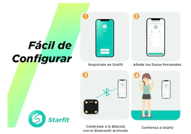 Báscula Inteligente RUN STAR Negra y Dorada