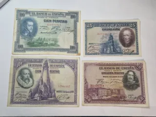 LOTE BILLETES PESETAS 1925 1928 #3
