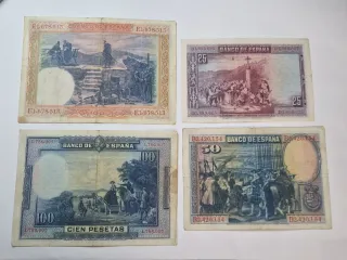 LOTE BILLETES PESETAS 1925 1928 #3