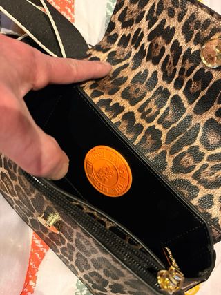 Borsa con stampa leopardata e tracolla