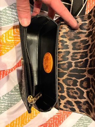Borsa con stampa leopardata e tracolla