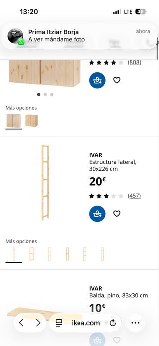 Struttura laterale IVAR 30x124 cm